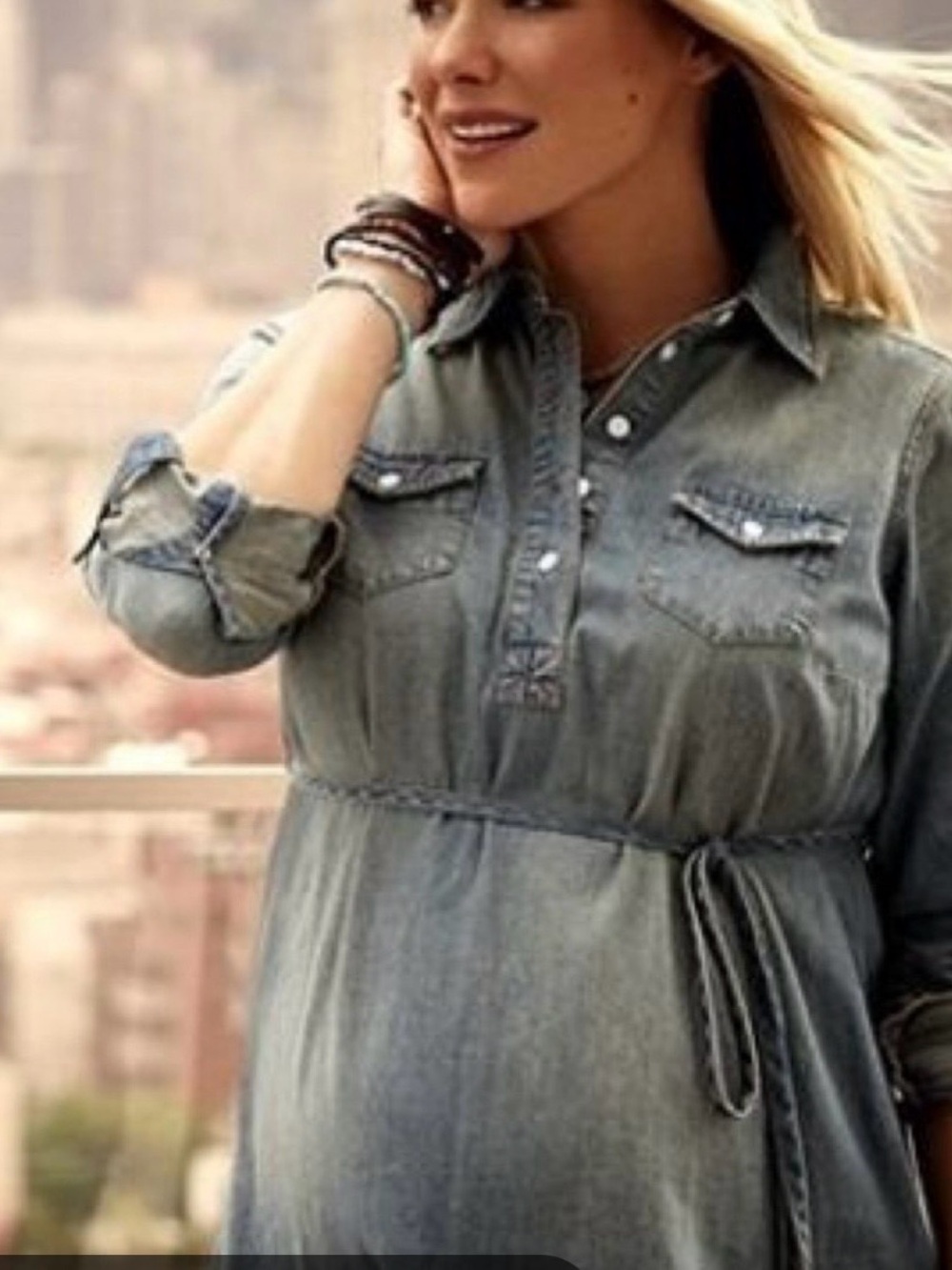 Liz Lange - Denim Maternity Shirt Dress - SZ Small